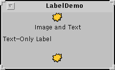 An example of using image icons to decorate labels.